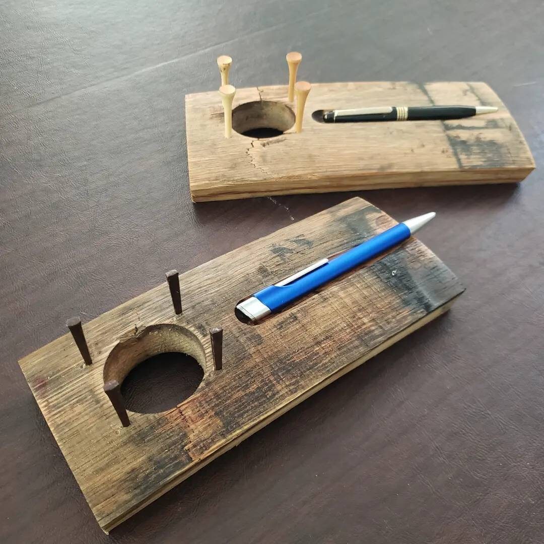Bourbon Barrel Phone Stand