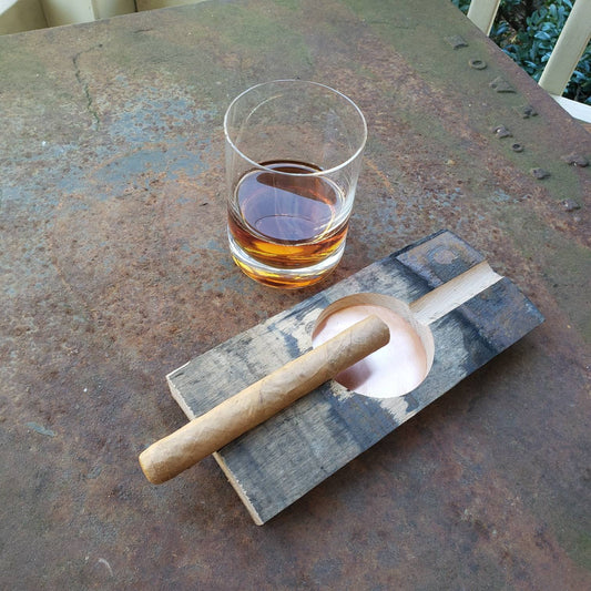 Reclaimed Bourbon Barrel Cigar Ashtray