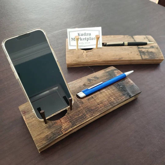 Bourbon Barrel Phone Stand