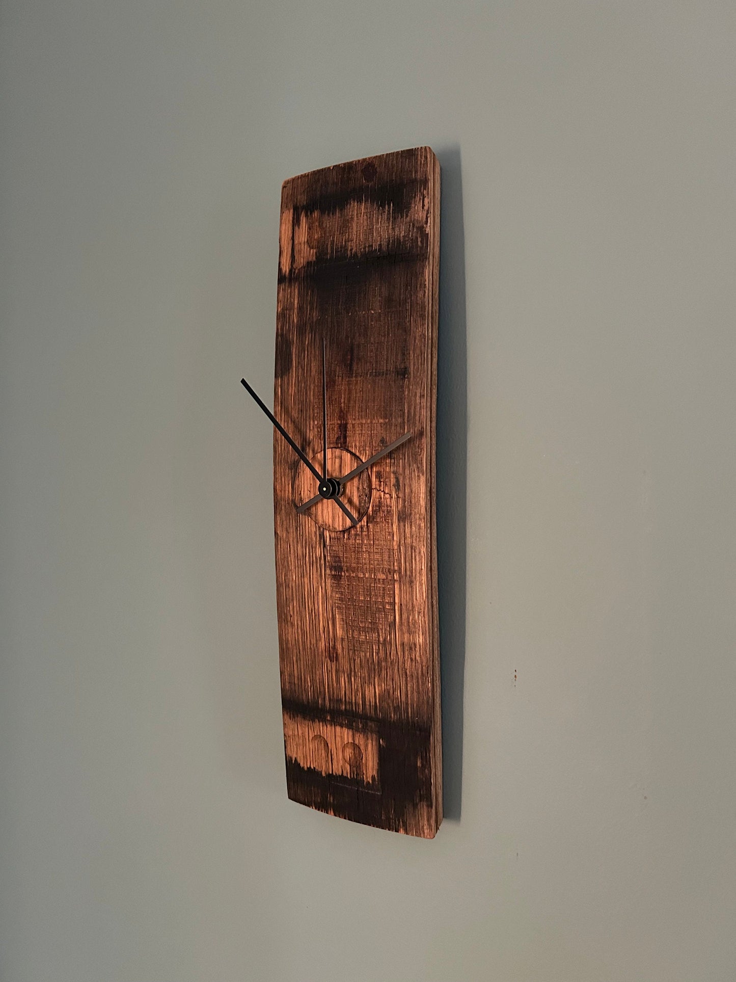 Bourbon barrel stave clock