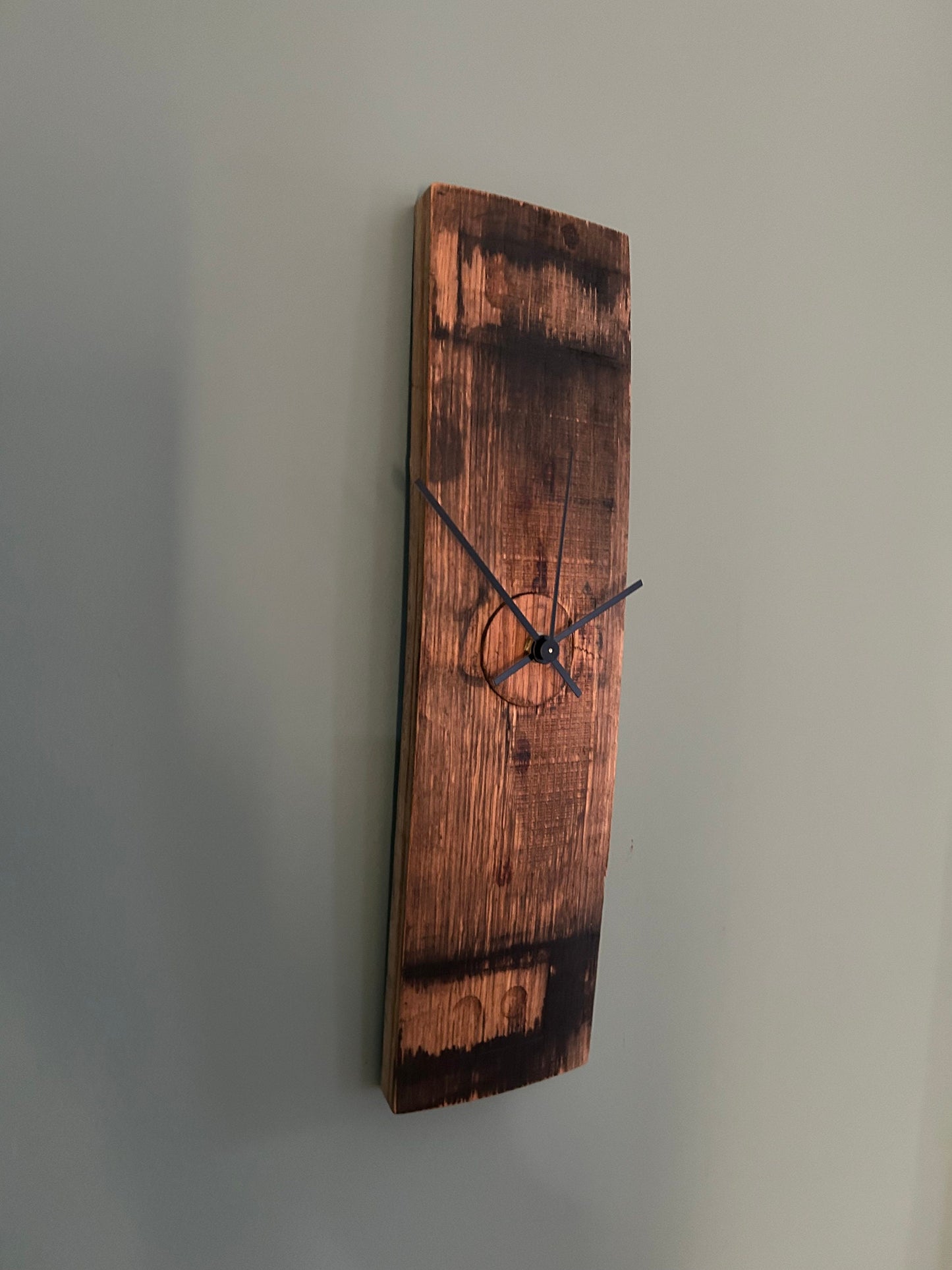 Bourbon barrel stave clock